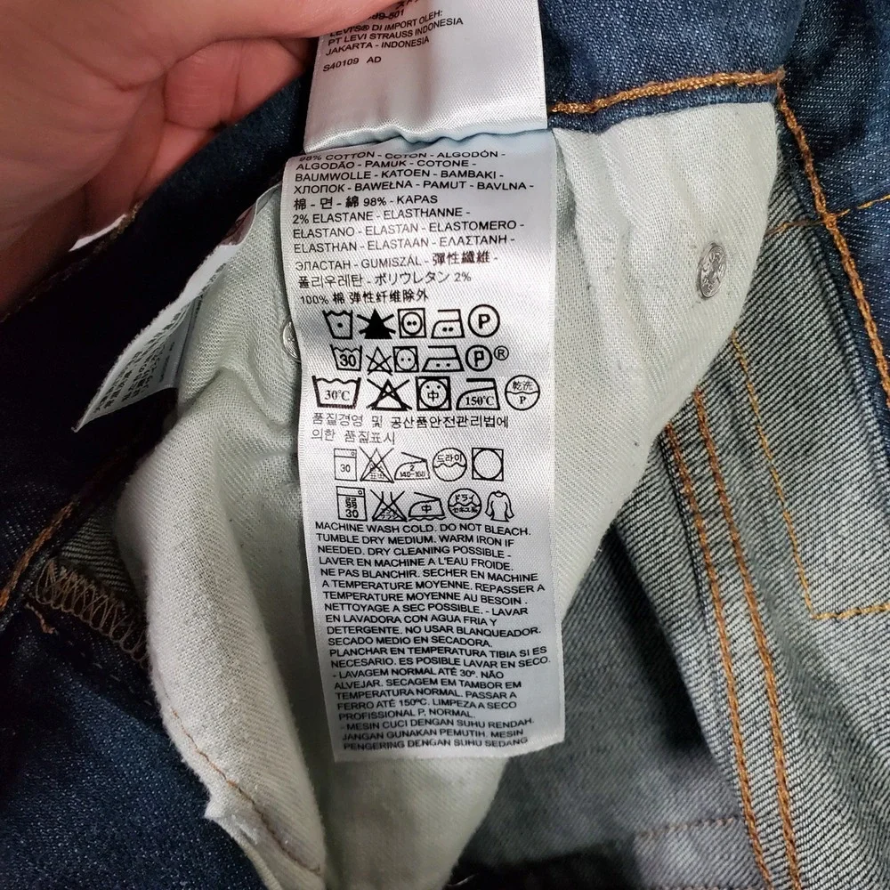 Levi's 513‎ Slim Straight Jeans Mens 32x32 Blue Denim Casual Classic Streetwear
